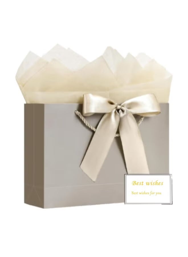 2PCS Portable Gift Bag with Handle & Bow Ribbon – Waterproof Shopping Bag for Supplies Clothes Birthday Wedding Party - Image 4